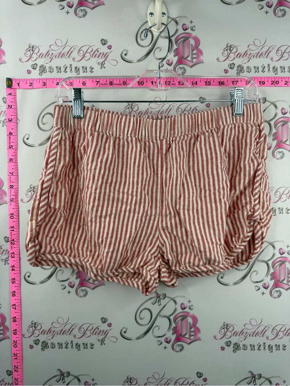 GAP Red and Cream Striped High-Waist Women’s Shorts
